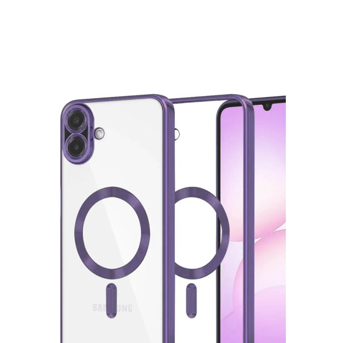 Samsung Galaxy A07 4g Kross Magneticsafe Kapak - Mor Samsung Galaxy A07 4g Kross Magneticsafe Kapak - Mor
