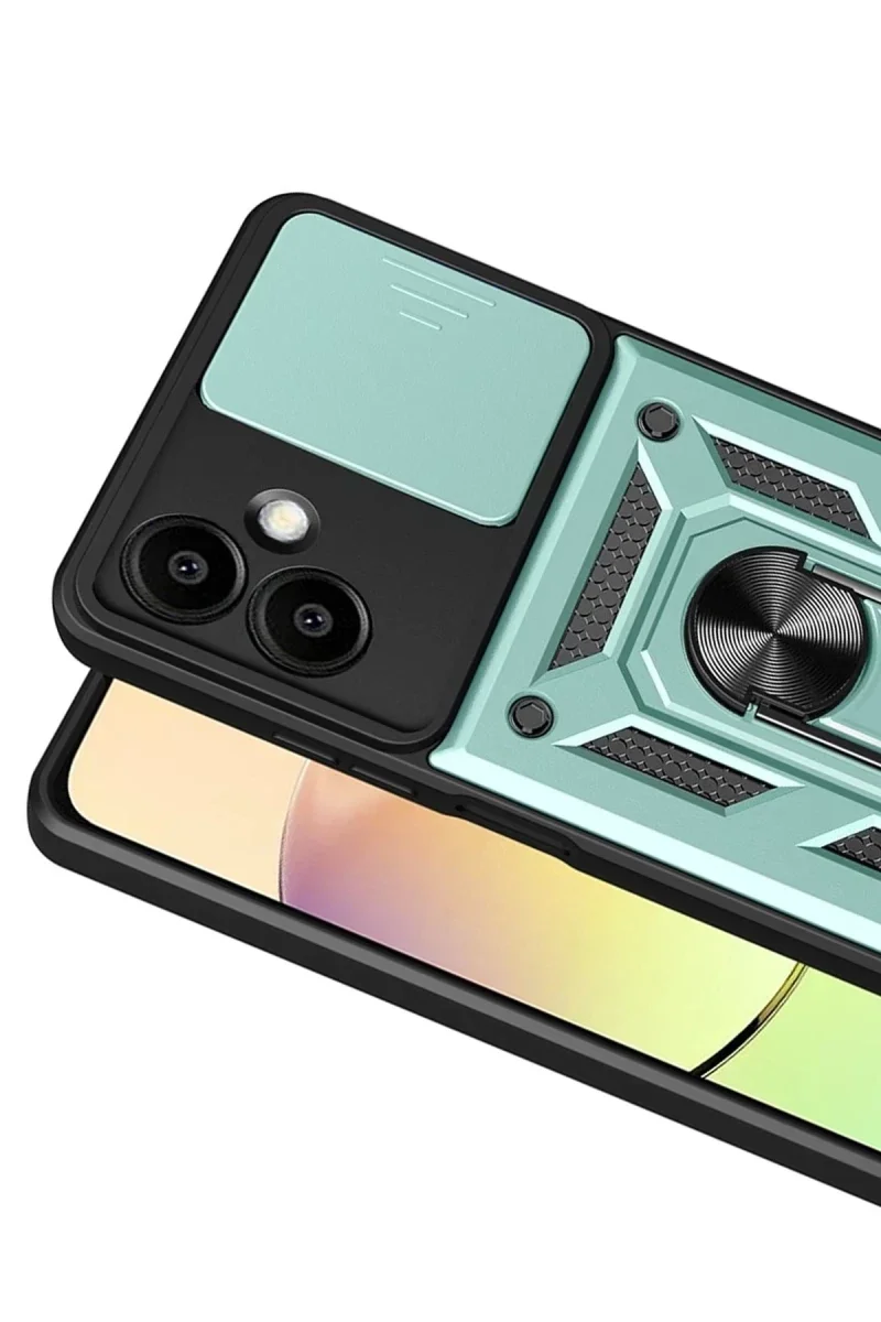 Samsung Galaxy A07 4G Pars Lens Yüzüklü Silikon - Yeşil Samsung Galaxy A07 4G Pars Lens Yüzüklü Silikon - Yeşil