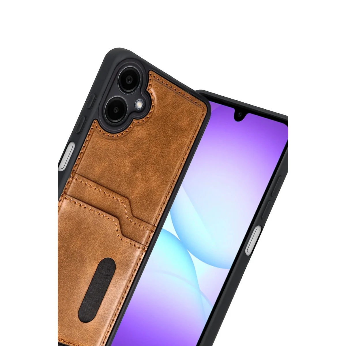 Samsung Galaxy A07 4g Sara Kartvizitli Deri Kılıf - Taba Samsung Galaxy A07 4g Sara Kartvizitli Deri Kılıf - Taba
