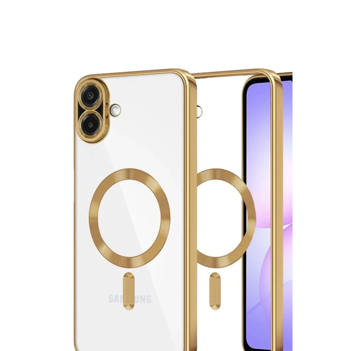 Samsung Galaxy A07 4g Kross Magneticsafe Kapak - Gold Samsung Galaxy A07 4g Kross Magneticsafe Kapak - Gold