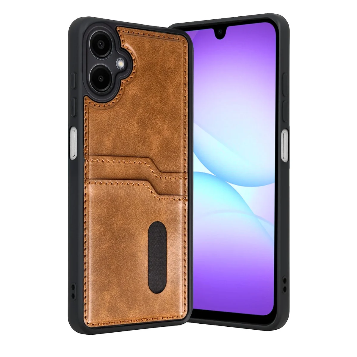 Samsung Galaxy A07 4g Sara Kartvizitli Deri Kılıf - Taba Samsung Galaxy A07 4g Sara Kartvizitli Deri Kılıf - Taba