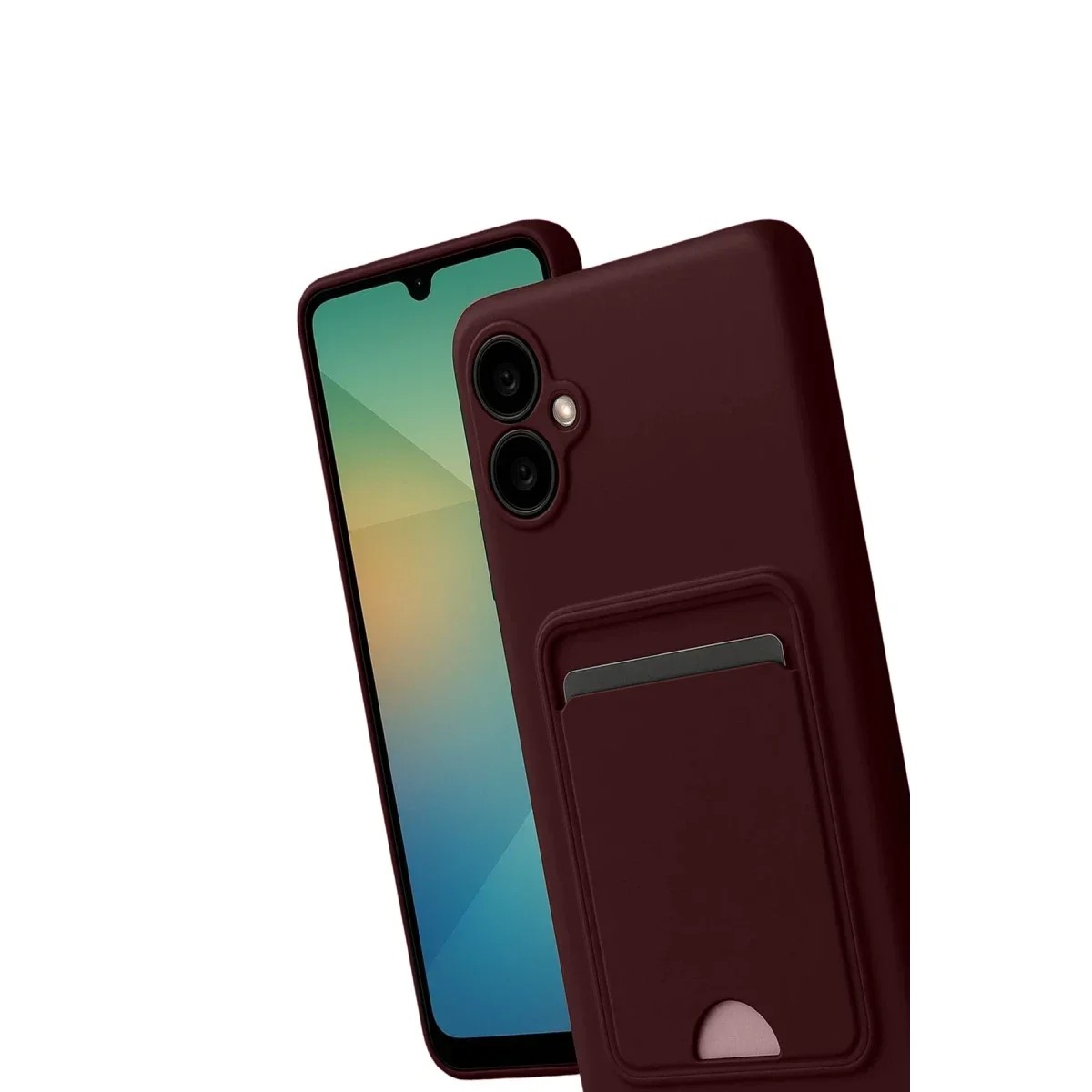 Samsung Galaxy A07 4G Kelvin Kartvizitli Silikon - Bordo Samsung Galaxy A07 4G Kelvin Kartvizitli Silikon - Bordo