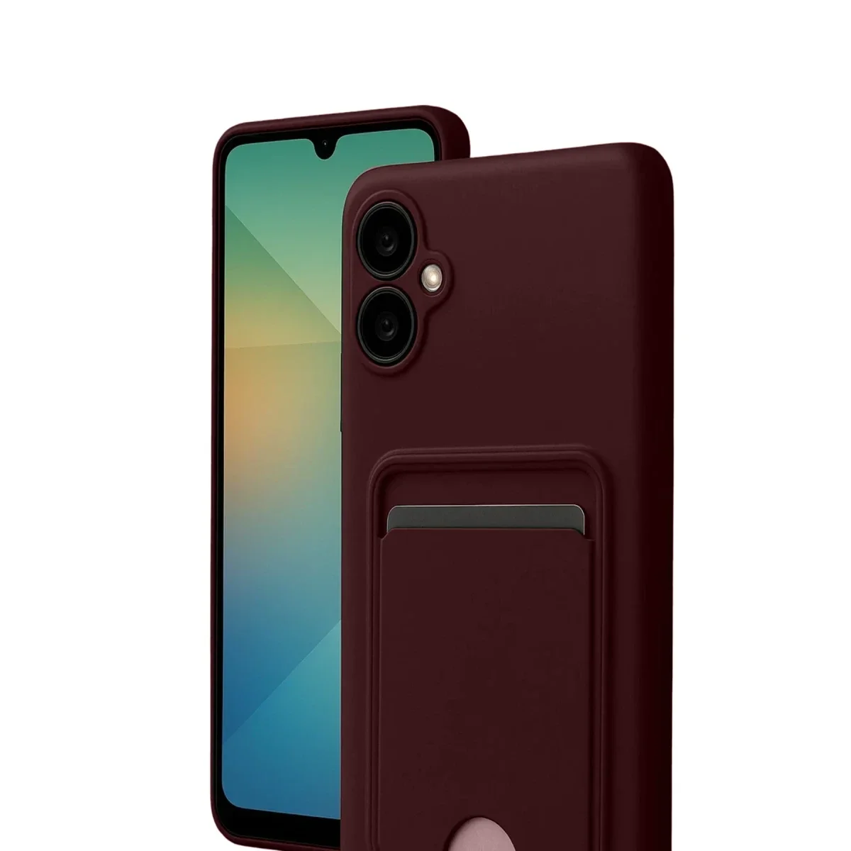 Samsung Galaxy A07 4G Kelvin Kartvizitli Silikon - Bordo Samsung Galaxy A07 4G Kelvin Kartvizitli Silikon - Bordo
