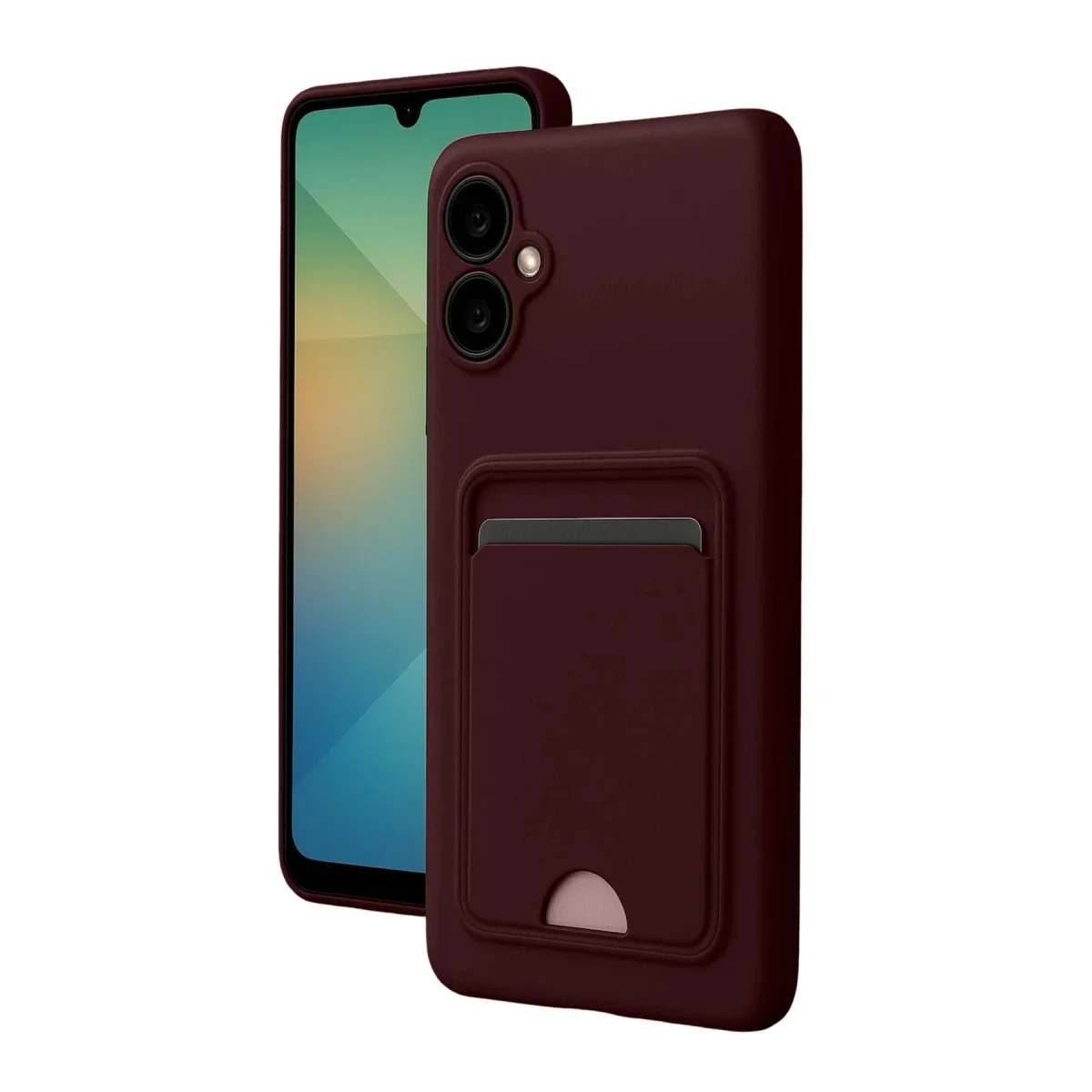 Samsung Galaxy A07 4G Kelvin Kartvizitli Silikon - Bordo Samsung Galaxy A07 4G Kelvin Kartvizitli Silikon - Bordo