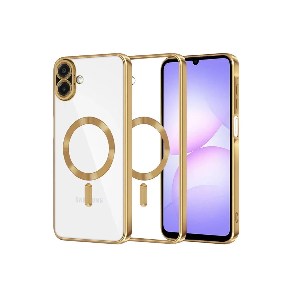 Samsung Galaxy A07 4g Kross Magneticsafe Kapak - Gold Samsung Galaxy A07 4g Kross Magneticsafe Kapak - Gold