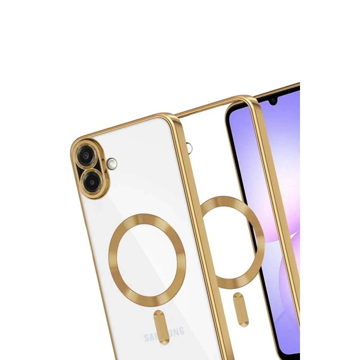 Samsung Galaxy A07 4g Kross Magneticsafe Kapak - Gold Samsung Galaxy A07 4g Kross Magneticsafe Kapak - Gold