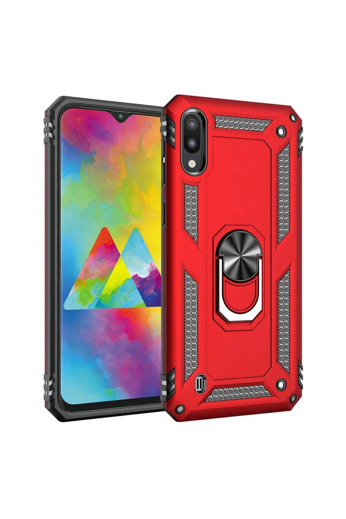Samsung Galaxy A10 (A105F) Yüzüklü Tank Kılıf Bordo
