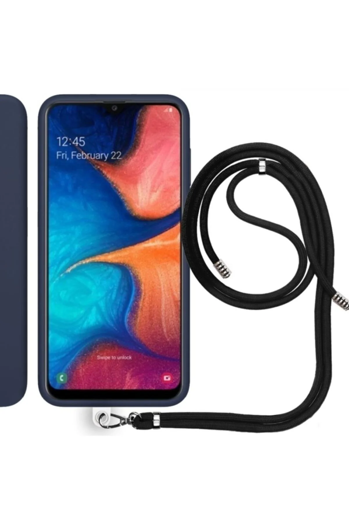 Samsung Galaxy A10 (A105F) Ip Askılı Silikon Kılıf Lacivert