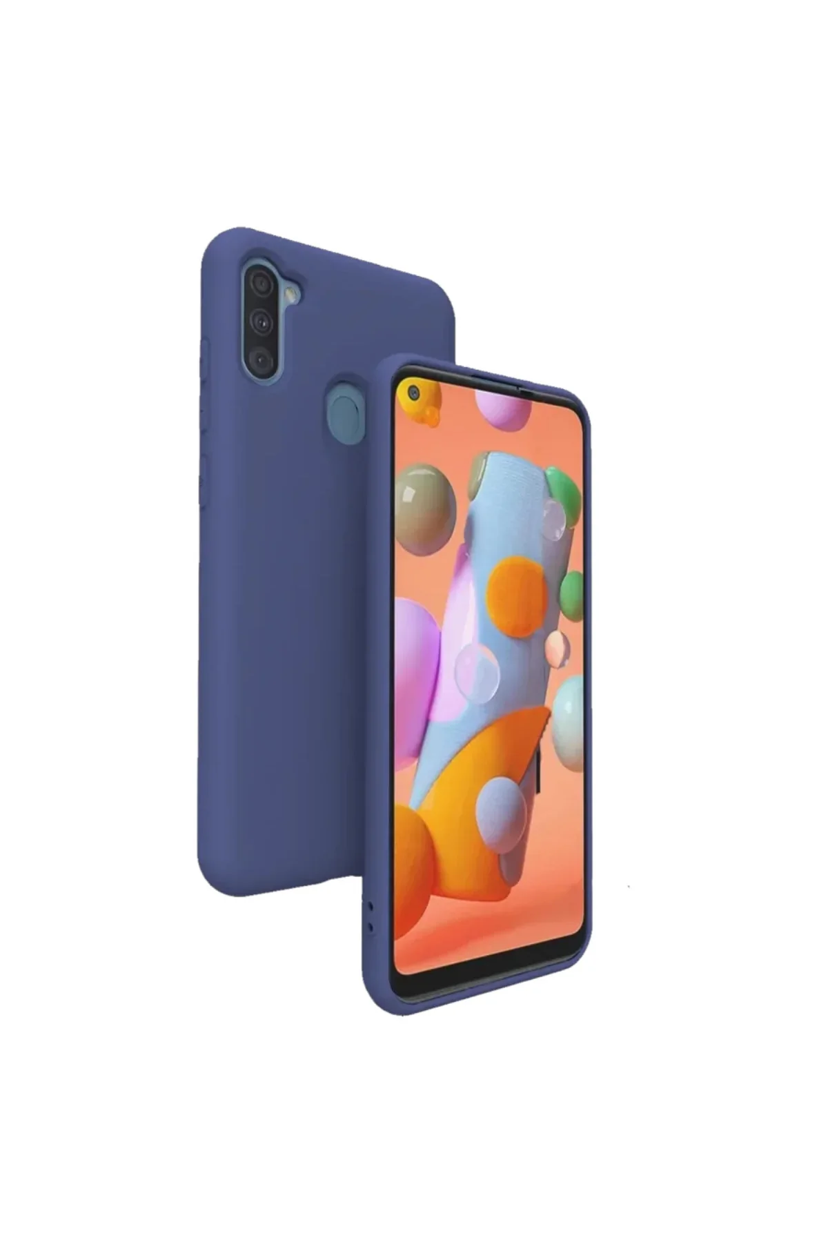 Samsung Galaxy A11 İnce Mat Silikon Kılıf Lacivert