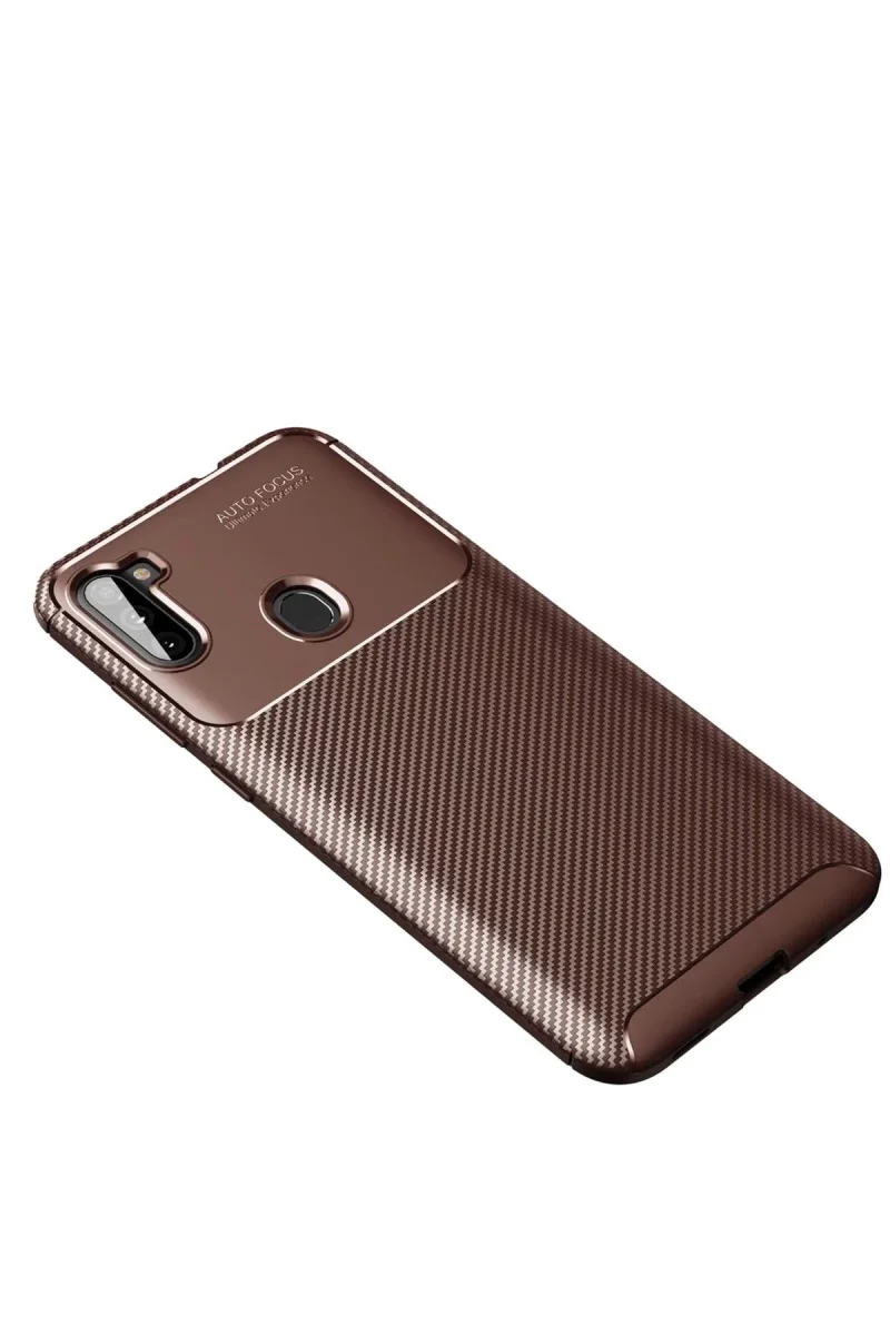 Samsung Galaxy A11 Kılıf Auto Focus Karbon Kapak - Kahverengi Fiyatı, Yorumları ve Özellikleri