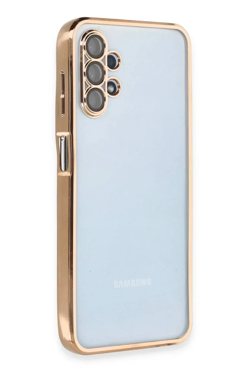 Samsung Galaxy A13 4G Kılıf Razer Lensli Silikon - Gold