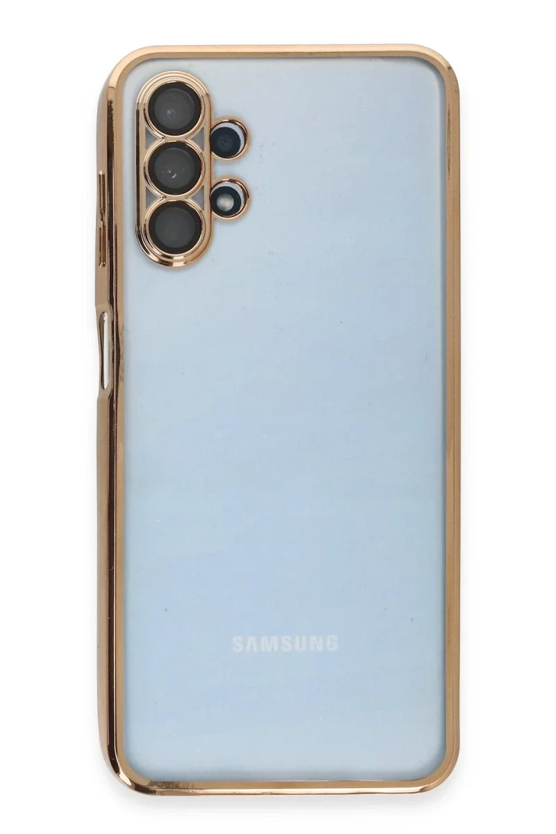 Samsung Galaxy A13 4G Kılıf Razer Lensli Silikon - Gold