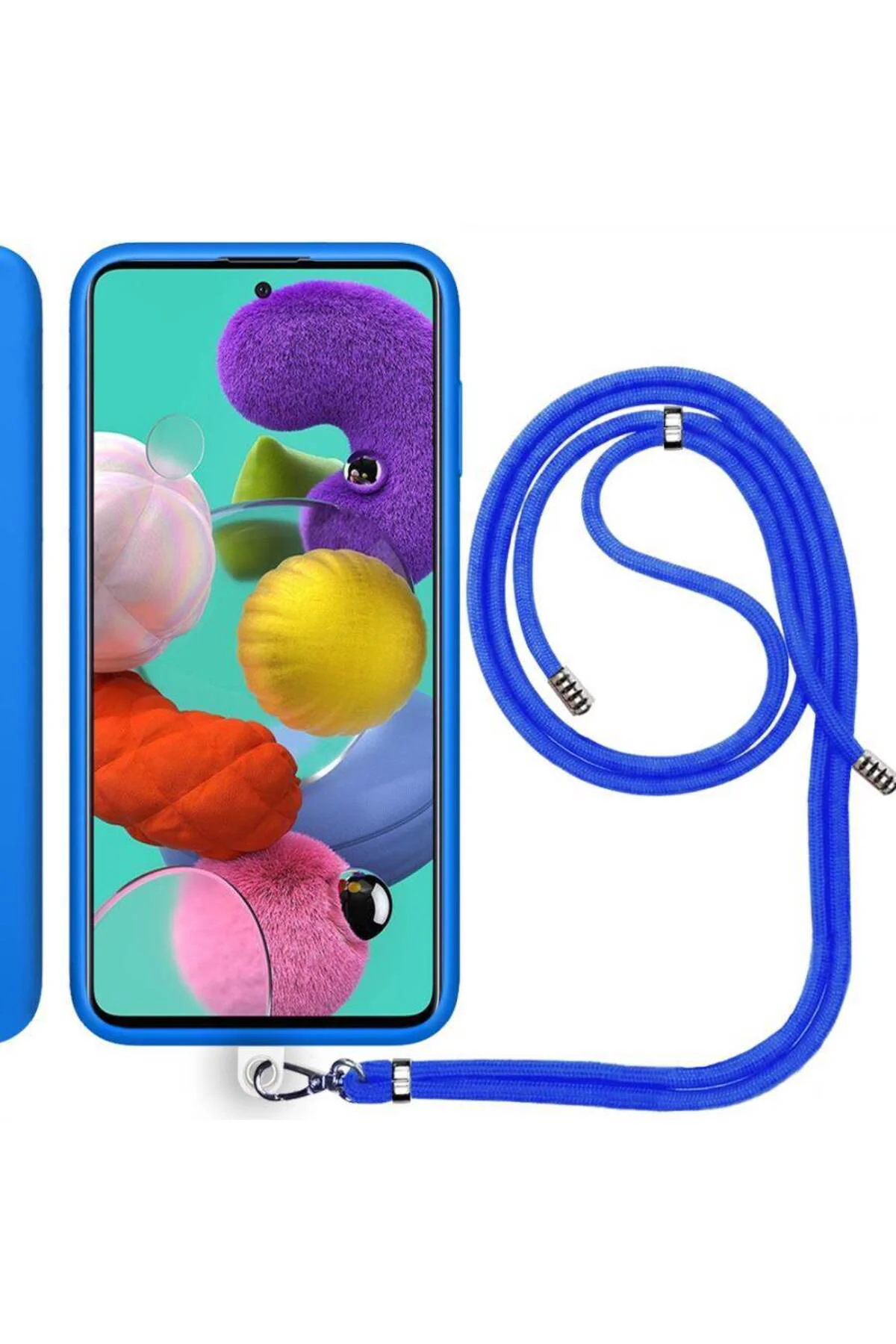 Samsung Galaxy A13 Ip Askılı Silikon Kılıf Mavi Samsung Galaxy A13 Ip Askılı Silikon Kılıf Mavi