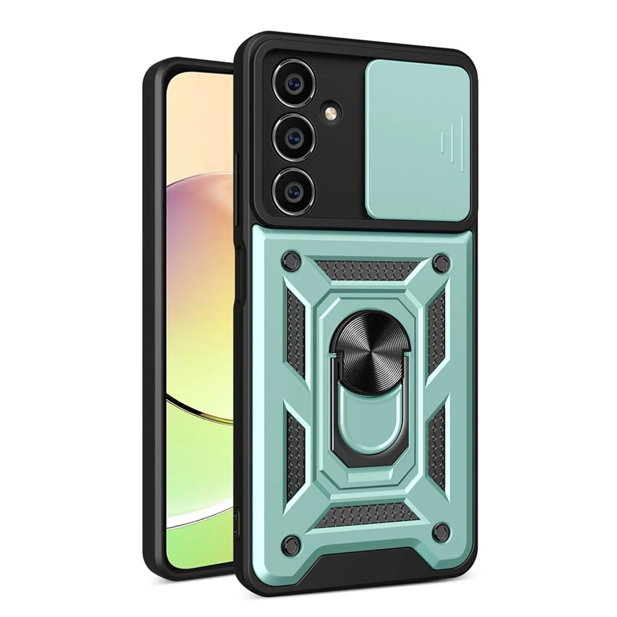Samsung Galaxy A15 4g Kılıf Pars Lens Yüzüklü Silikon - Yeşil
