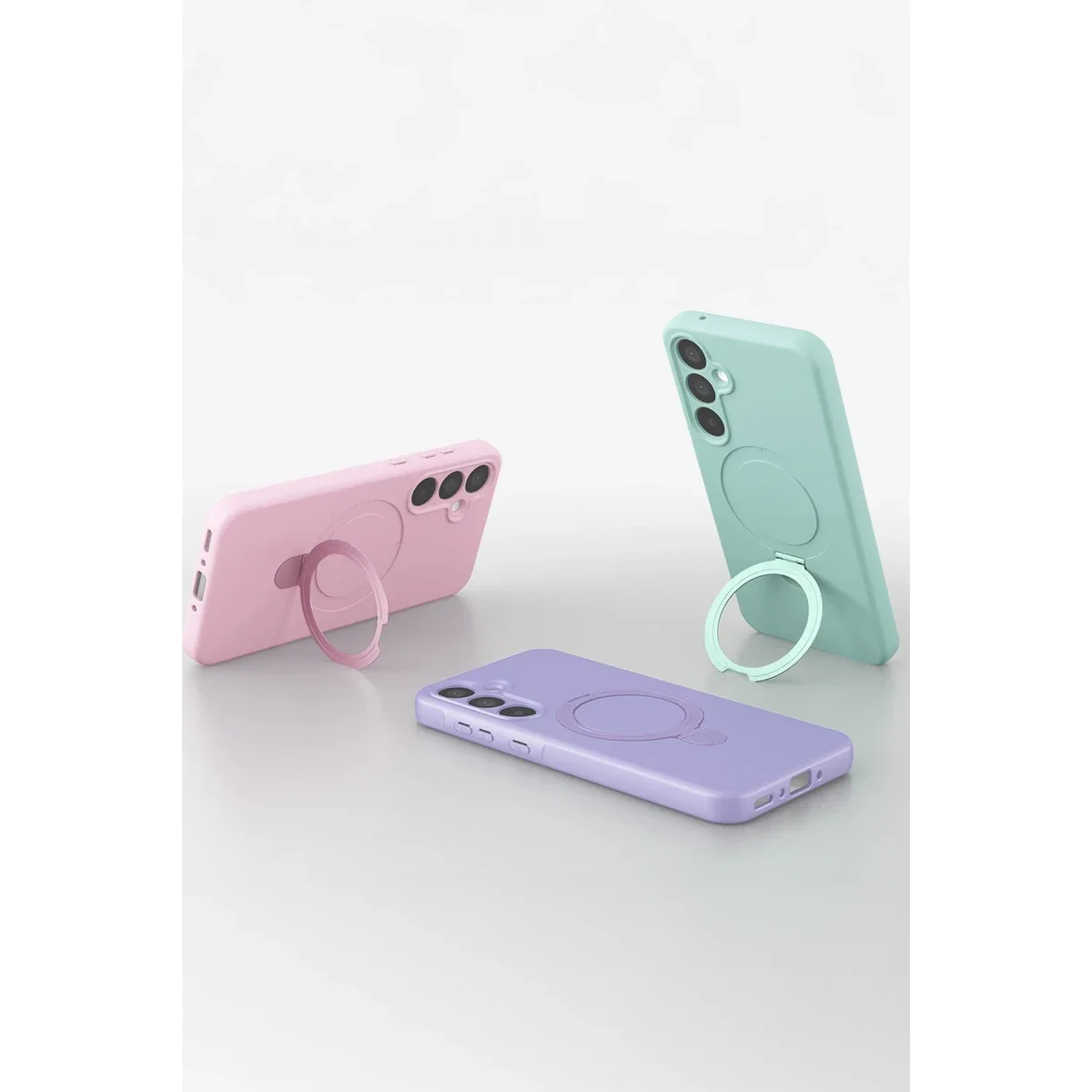 Samsung Galaxy A15 4G Regal Magsafe Standlı Kapak - Açık Pembe