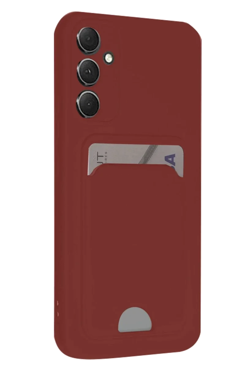 Samsung Galaxy A16 5G Kılıf Kelvin Kartvizitli Silikon - Bordo Samsung Galaxy A16 5G Kılıf Kelvin Kartvizitli Silikon - Bordo
