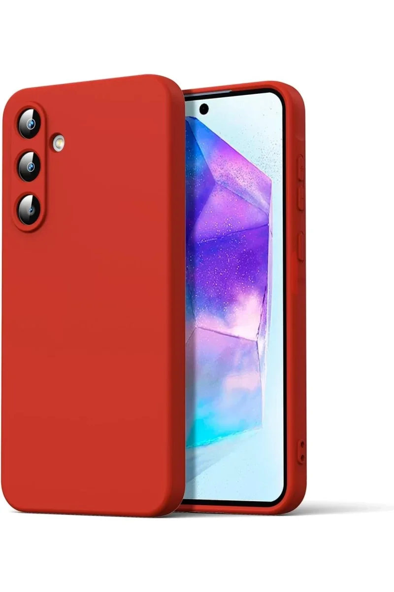 Samsung Galaxy A16 5G Kılıf Nano içi Kadife Silikon - Kırmızı Samsung Galaxy A16 5G Kılıf Nano içi Kadife Silikon - Kırmızı