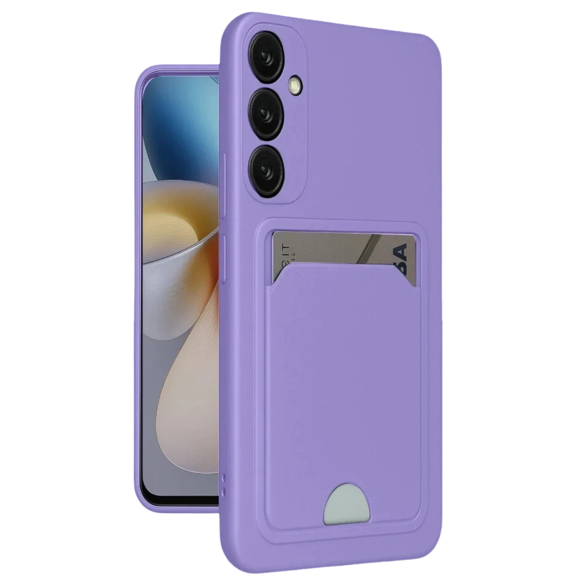 Samsung Galaxy A16 5G Kılıf Kelvin Kartvizitli Silikon - Lila Samsung Galaxy A16 5G Kılıf Kelvin Kartvizitli Silikon - Lila