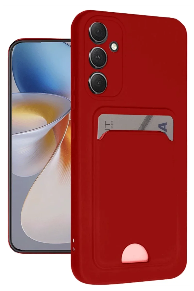 Samsung Galaxy A16 5G Kılıf Kelvin Kartvizitli Silikon - Kırmızı