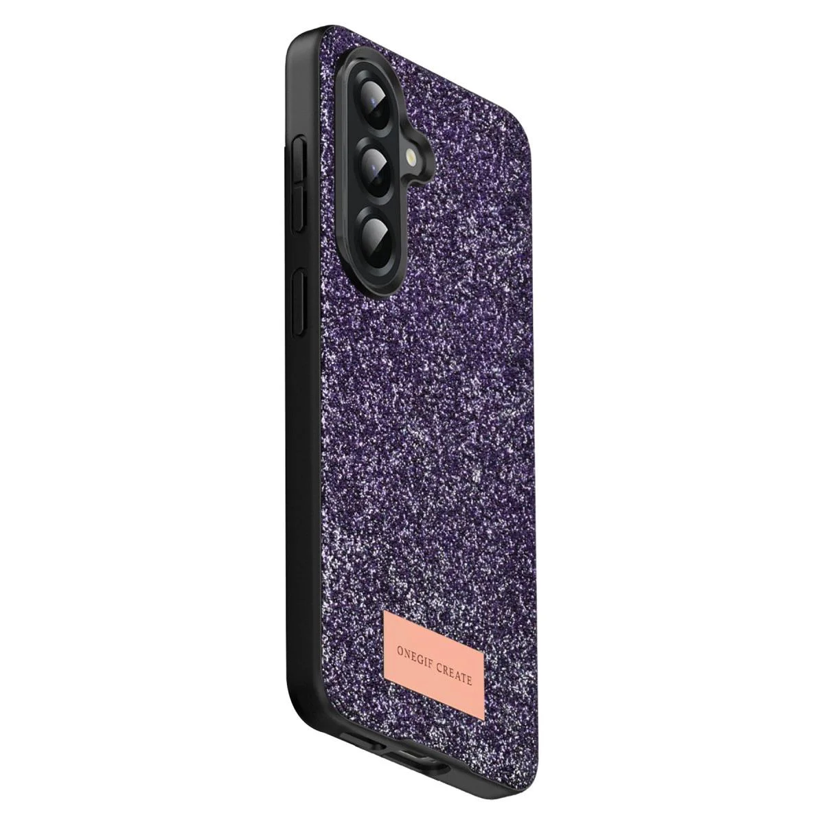 Samsung Galaxy A17 5g ile Uyumlu Bright Simli Kapak - Derin Mor Boncuk İşlemeli Samsung Galaxy A17 5g ile Uyumlu Bright Simli Kapak - Derin Mor Boncuk İşlemeli