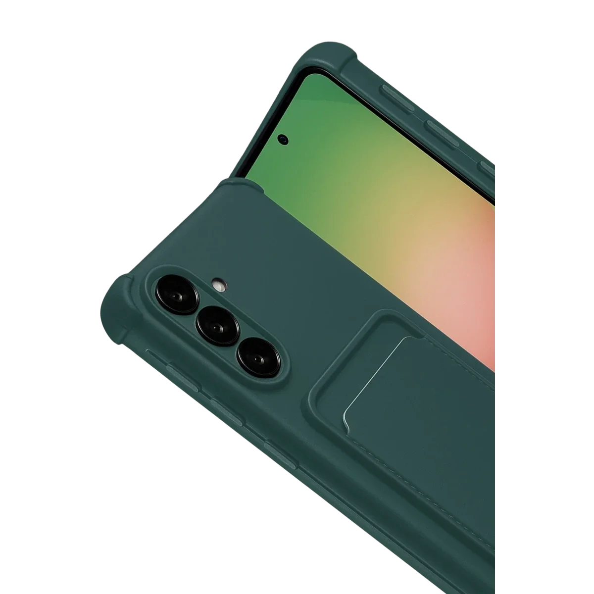 Samsung Galaxy A17 5G Kelvin Kartvizitli Silikon - Koyu Yeşil