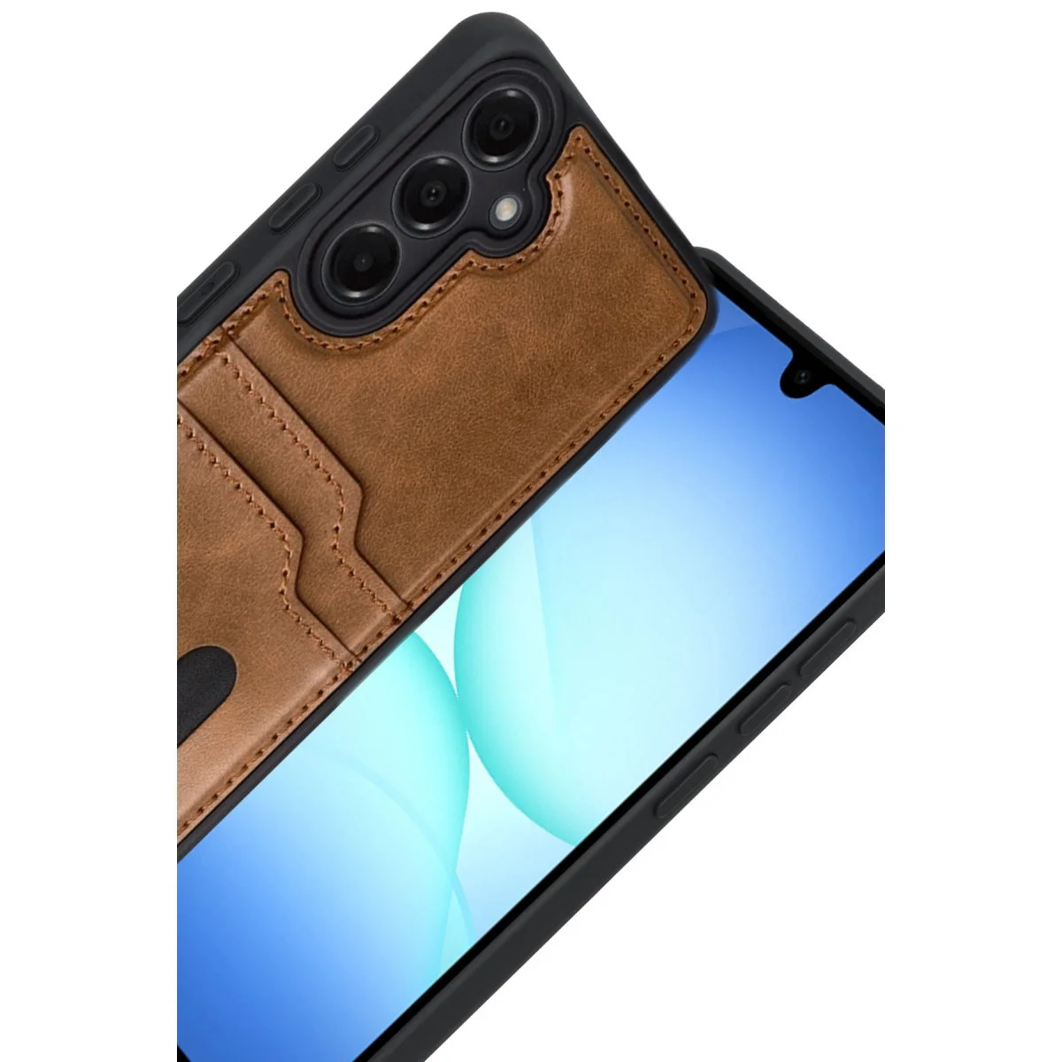 Samsung Galaxy A17 5g Sara Kartvizitli Deri Kılıf - Taba Samsung Galaxy A17 5g Sara Kartvizitli Deri Kılıf - Taba