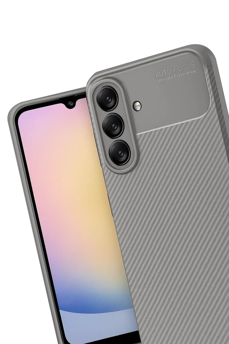 Samsung Galaxy A17 5G Auto Focus Karbon Kapak - Gri Samsung Galaxy A17 5G Auto Focus Karbon Kapak - Gri