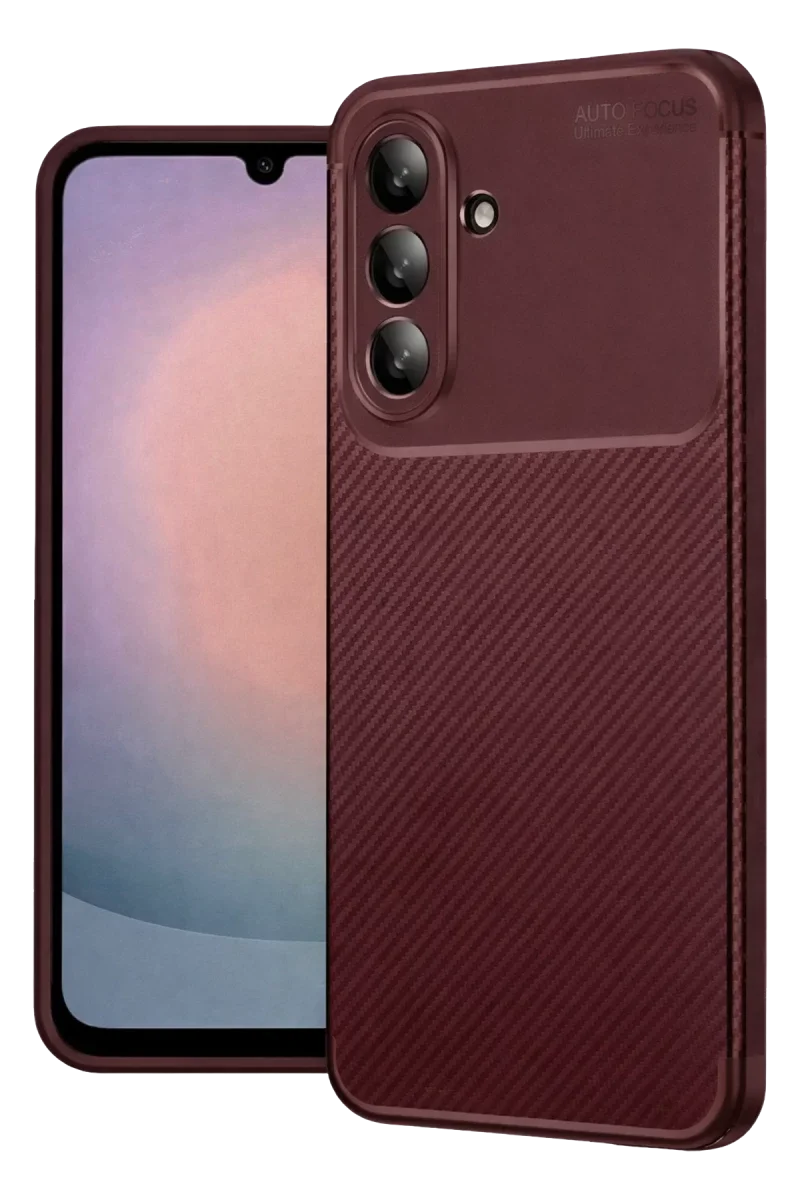 Samsung Galaxy A17 5G Auto Focus Karbon Kapak - Bordo Samsung Galaxy A17 5G Auto Focus Karbon Kapak - Bordo