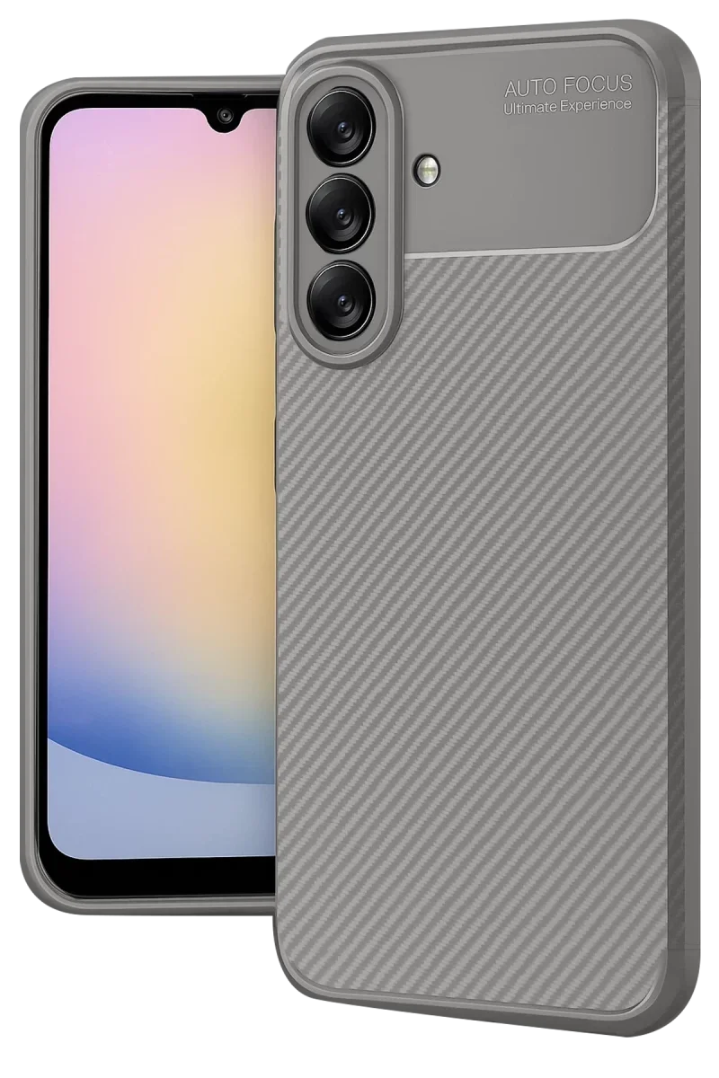 Samsung Galaxy A17 5G Auto Focus Karbon Kapak - Gri Samsung Galaxy A17 5G Auto Focus Karbon Kapak - Gri