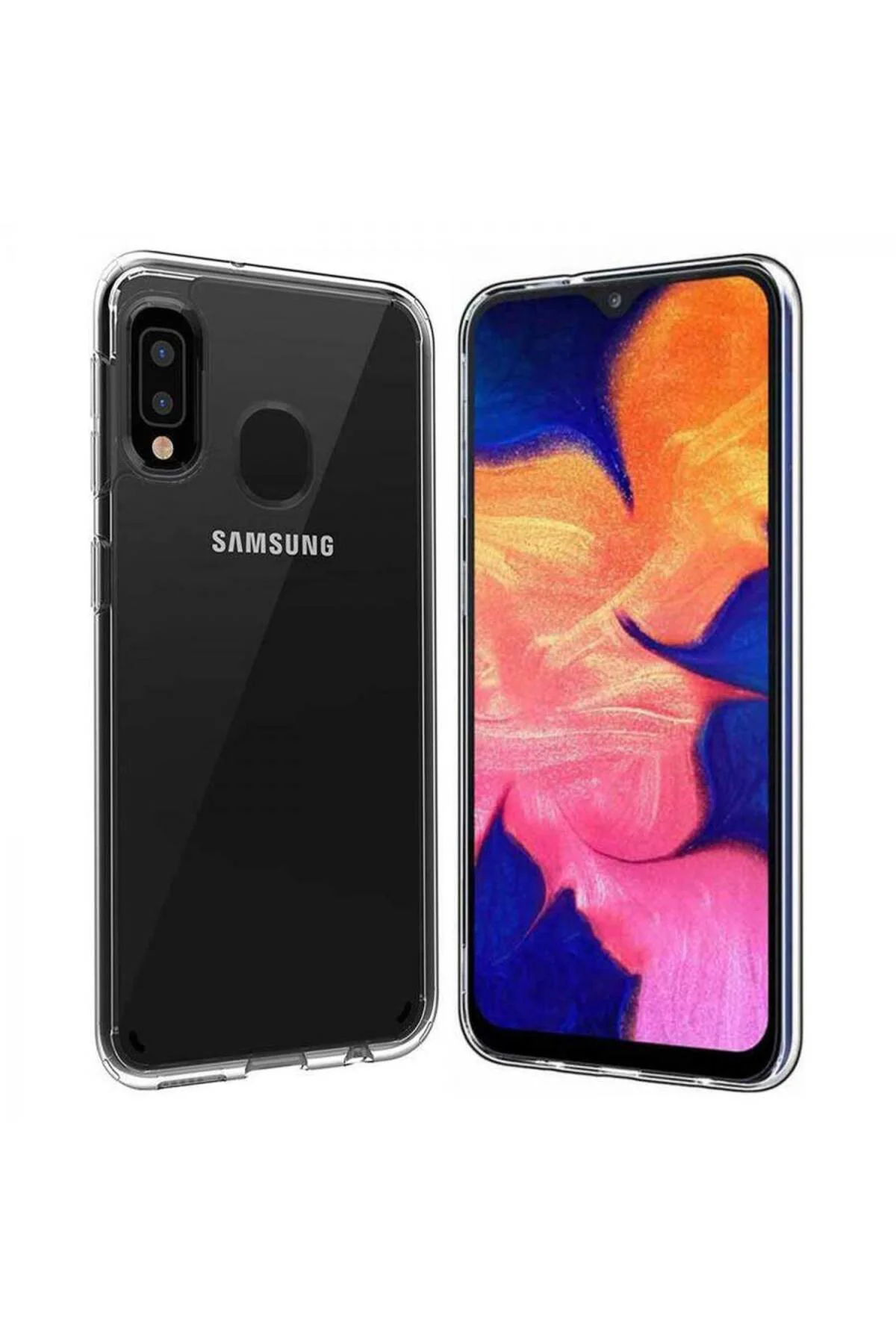Samsung Galaxy A20 2.0 MM Korumalı Silikon Kılıf Şeffaf