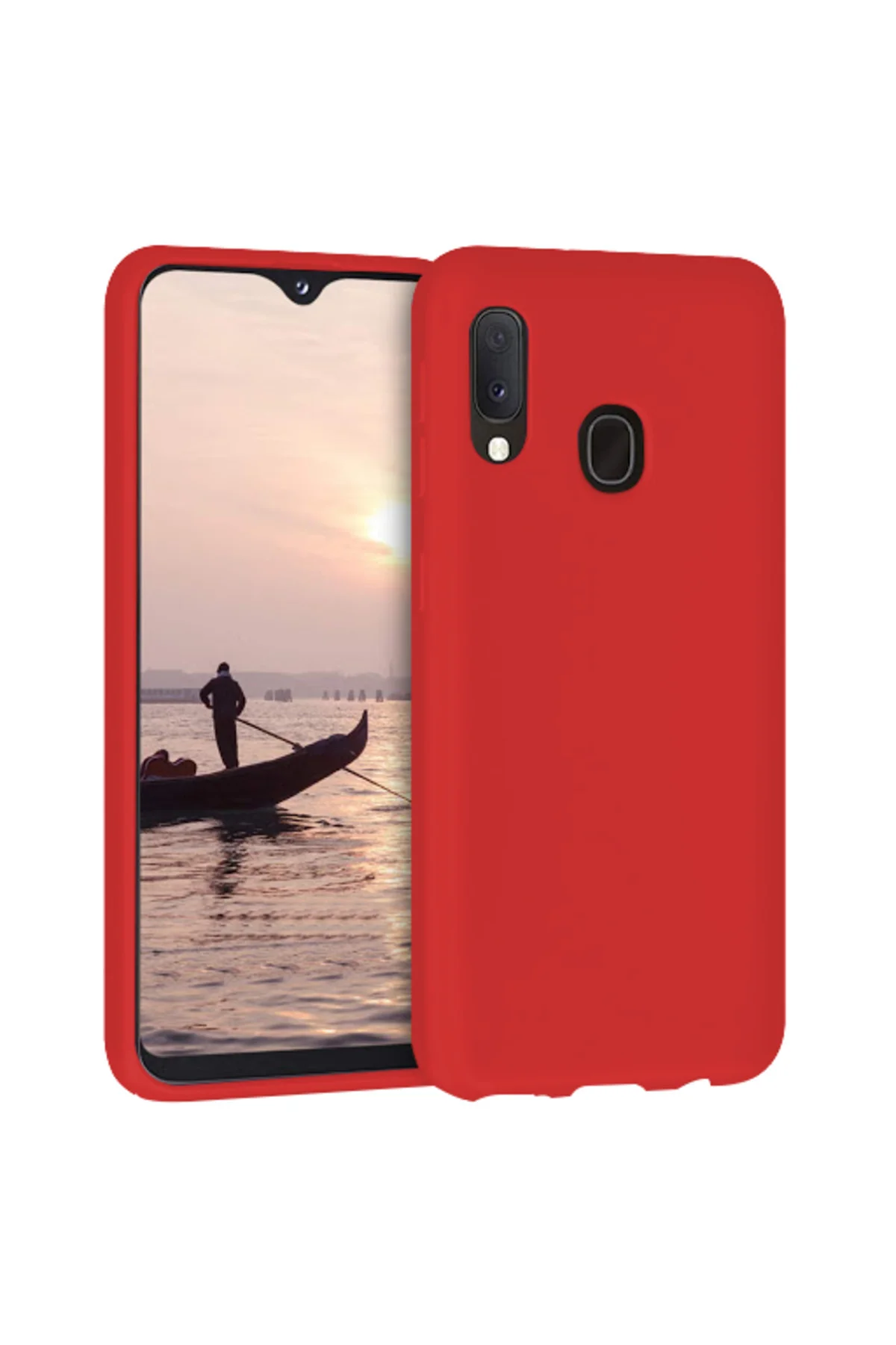 Samsung Galaxy A20 İnce Mat Silikon Kılıf Haki