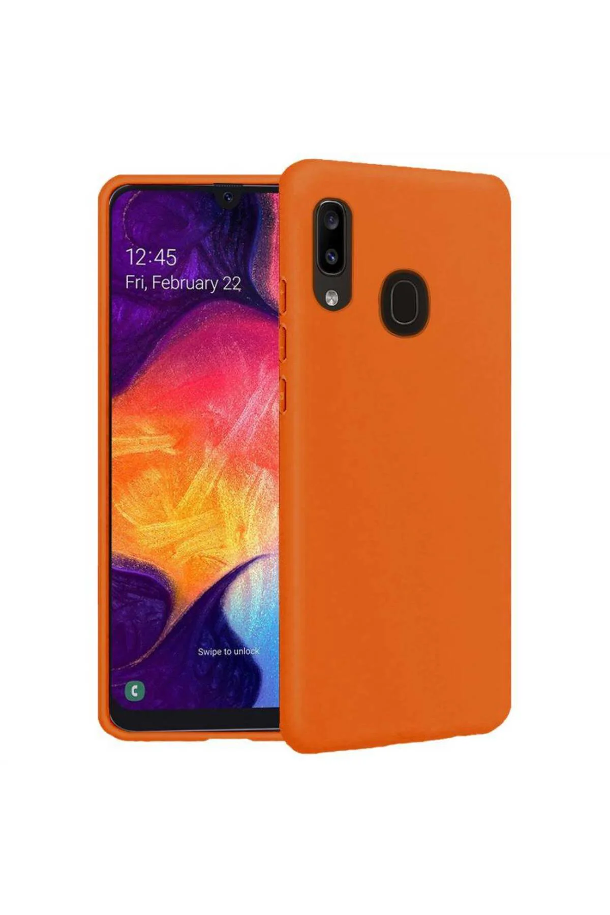 Samsung Galaxy A20 İçi Kadife Silikon Kılıf Turunu
