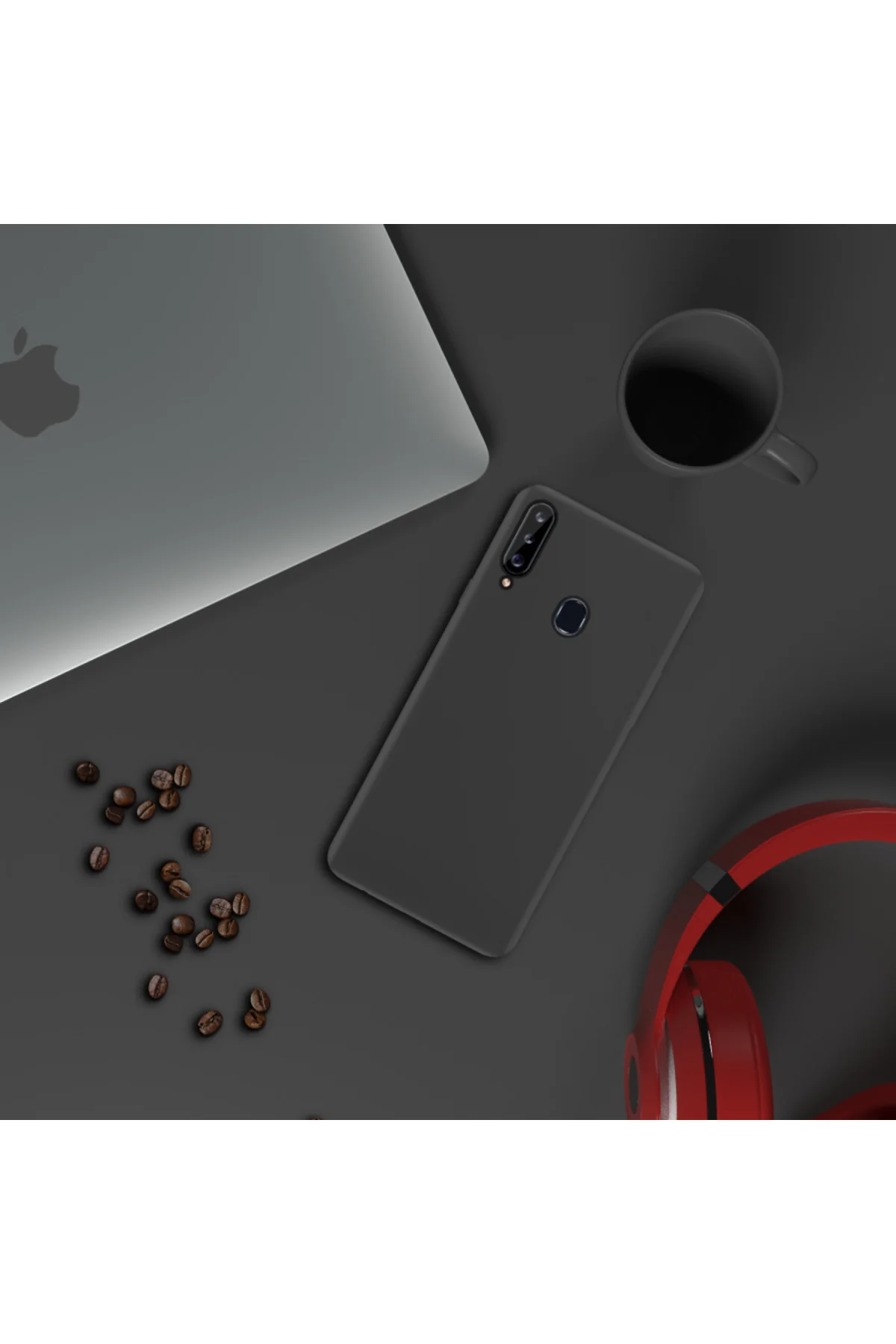 Samsung Galaxy A20S İnce Mat Silikon Kılıf Siyah