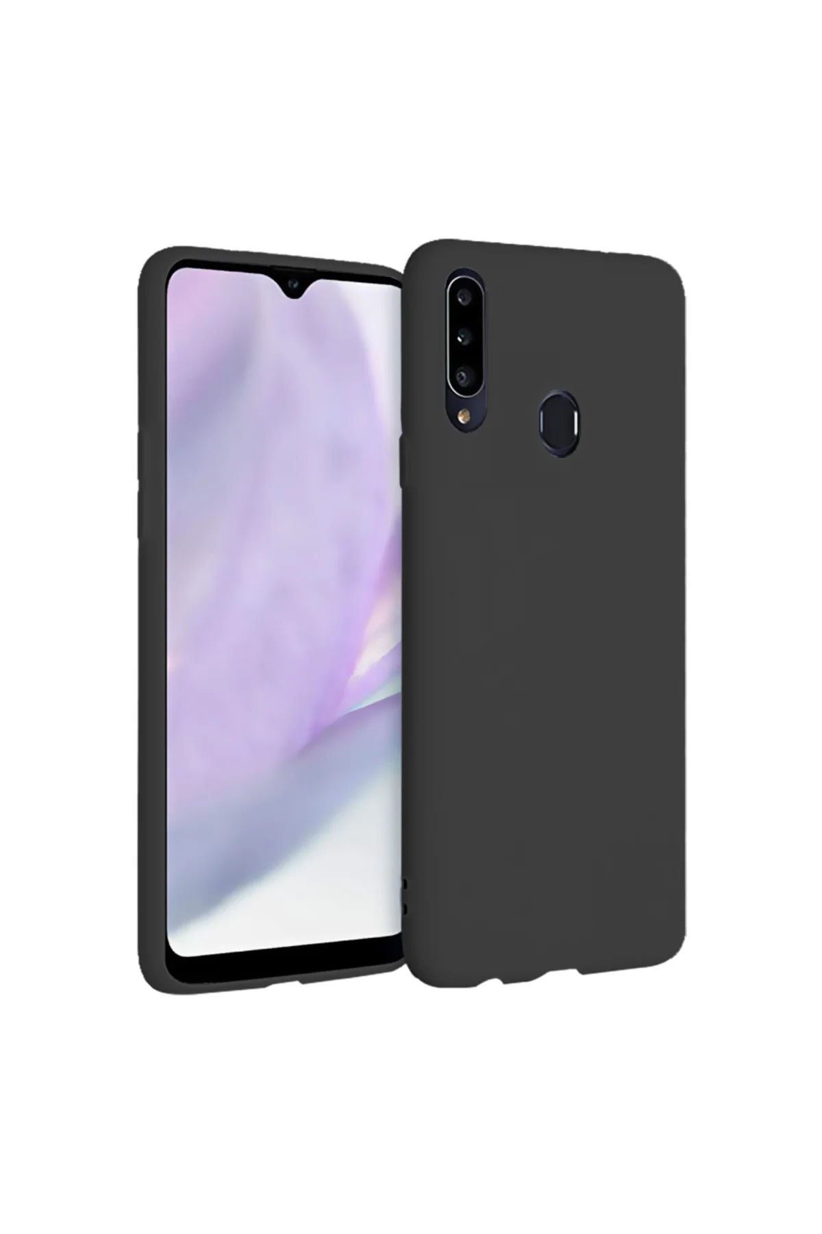 Samsung Galaxy A20S İnce Mat Silikon Kılıf Siyah