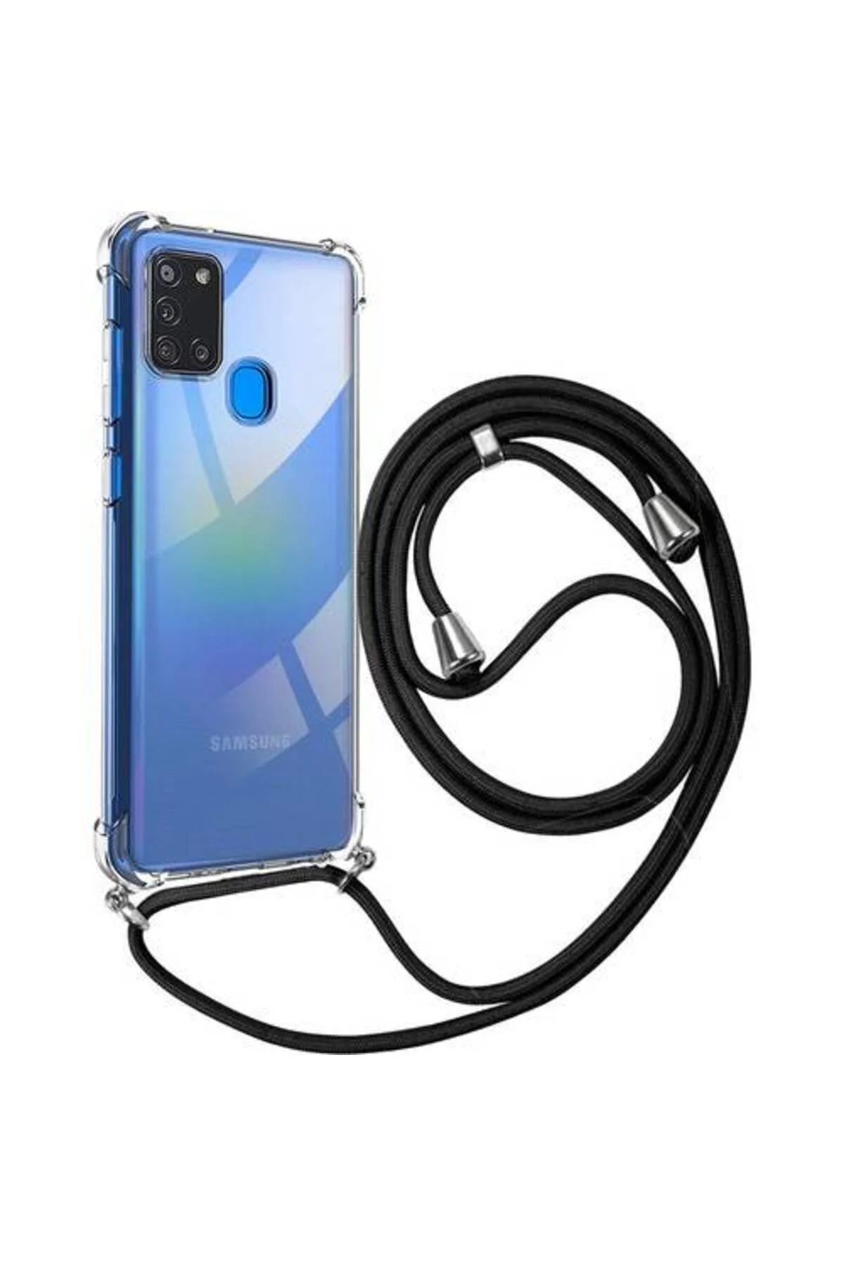 Samsung Galaxy A21S Askılı İpli Şeffaf Tank Kılıf