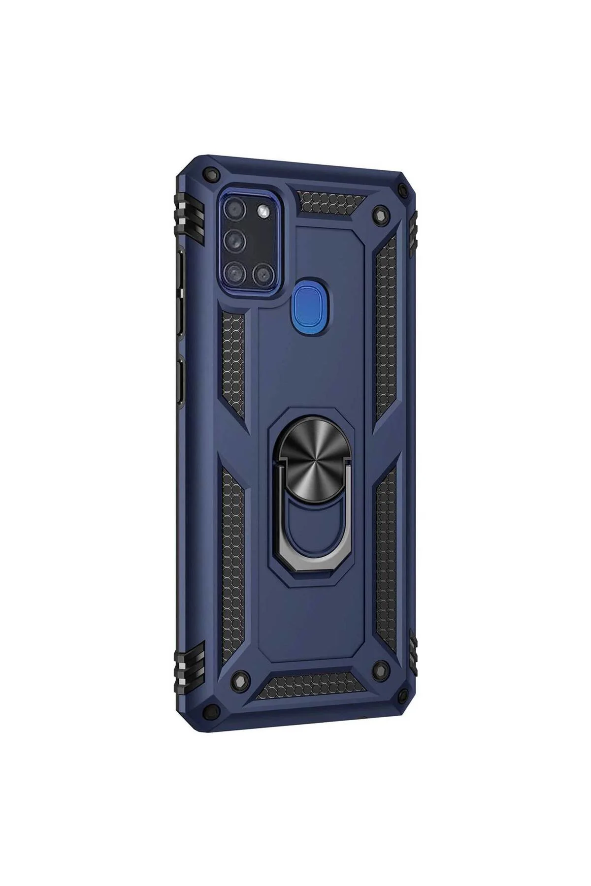 Samsung Galaxy A21S (A217F) Yüzüklü Tank Kılıf Lacivert Samsung Galaxy A21S (A217F) Yüzüklü Tank Kılıf Lacivert