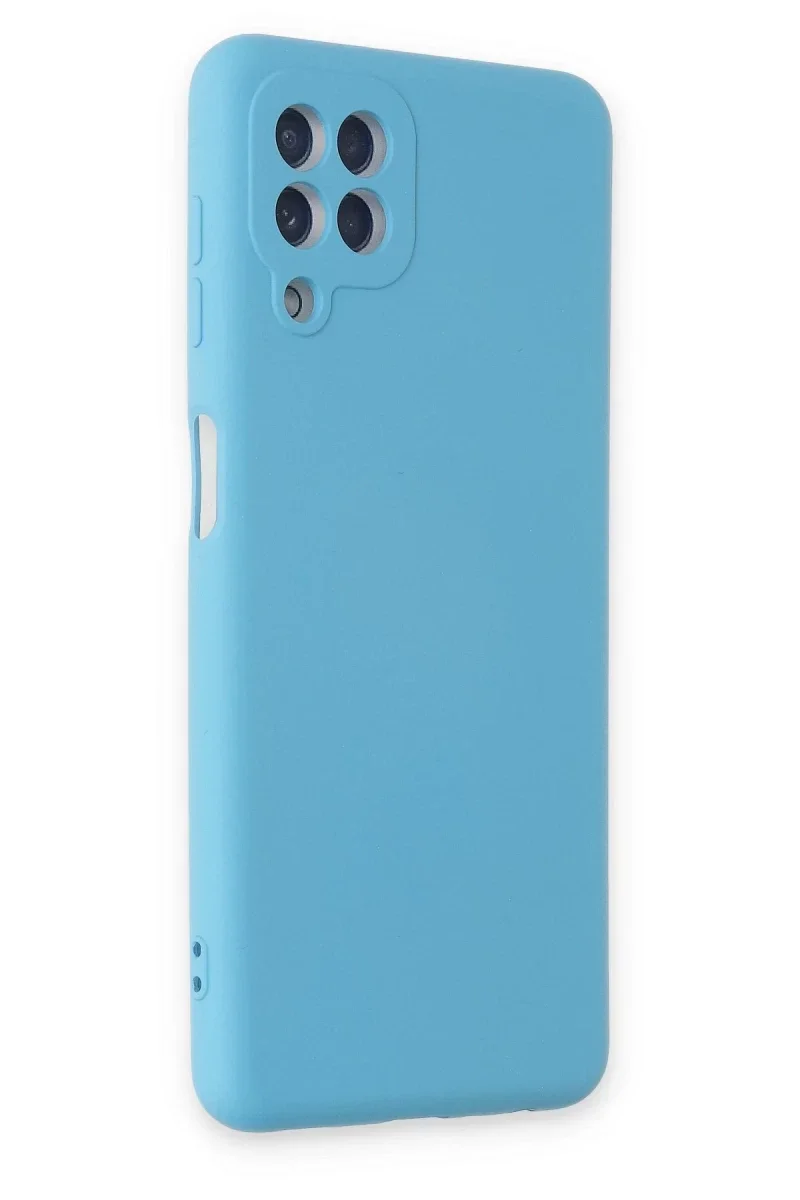 Samsung Galaxy A22 Kılıf Nano içi Kadife Silikon - Mavi