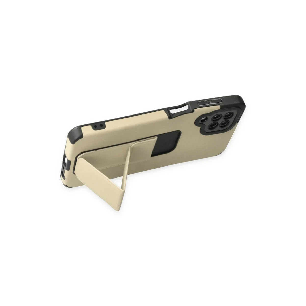 Samsung Galaxy A22 Kılıf Mega Standlı Silikon - Gold Samsung Galaxy A22 Kılıf Mega Standlı Silikon - Gold