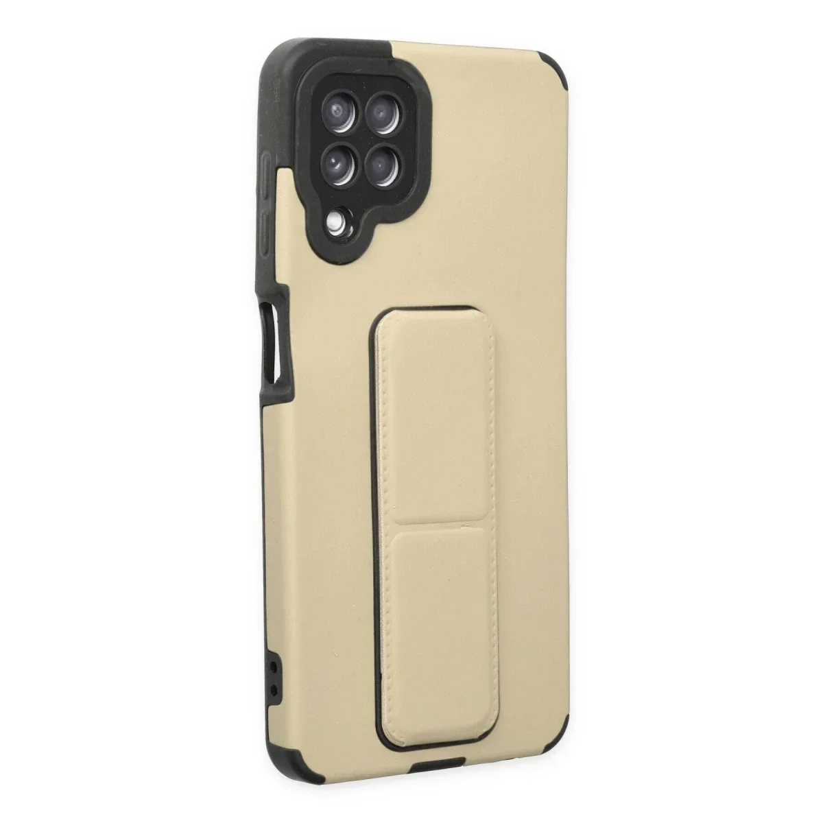 Samsung Galaxy A22 Kılıf Mega Standlı Silikon - Gold Samsung Galaxy A22 Kılıf Mega Standlı Silikon - Gold