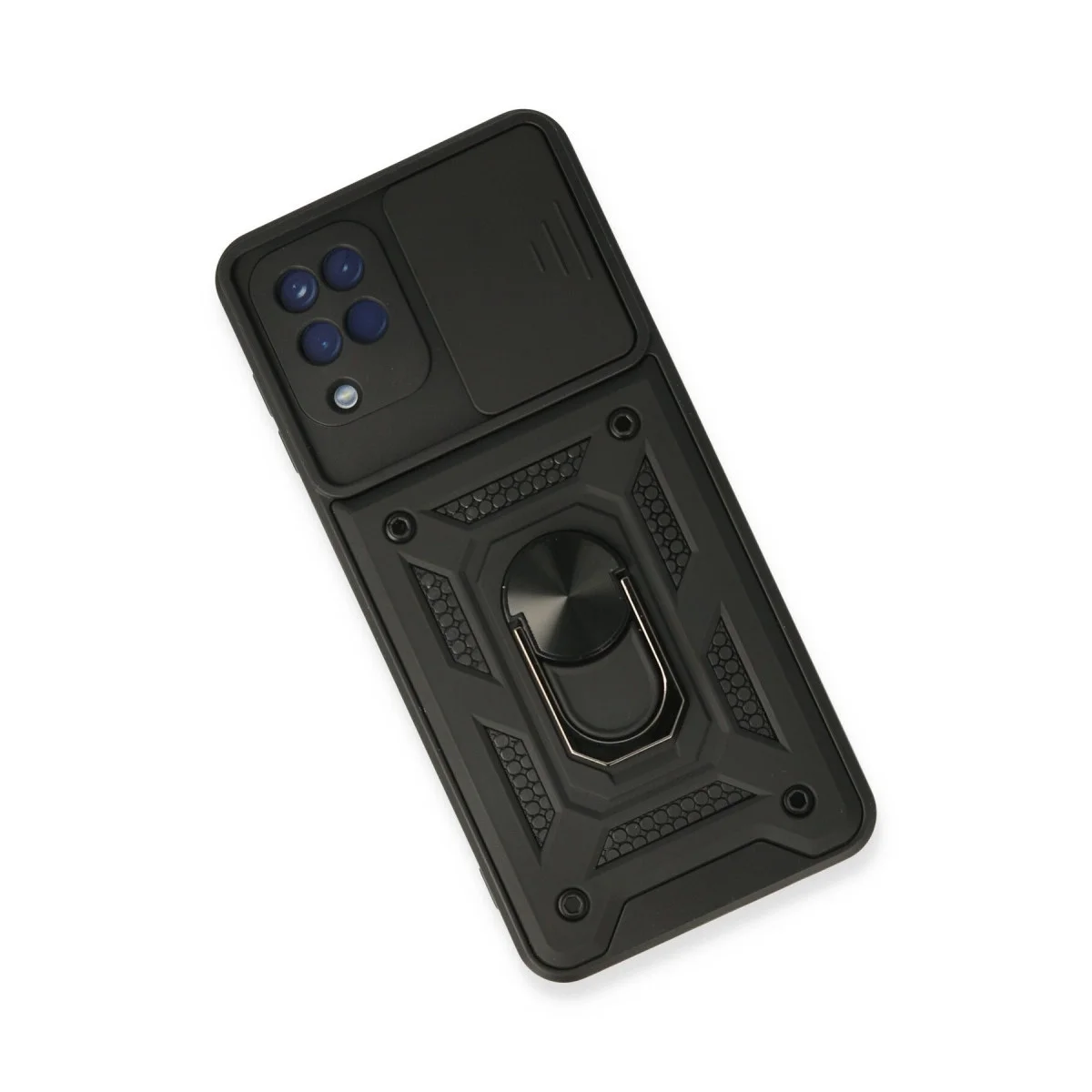Samsung Galaxy A22 Kılıf Pars Lens Yüzüklü Silikon - Siyah Samsung Galaxy A22 Kılıf Pars Lens Yüzüklü Silikon - Siyah