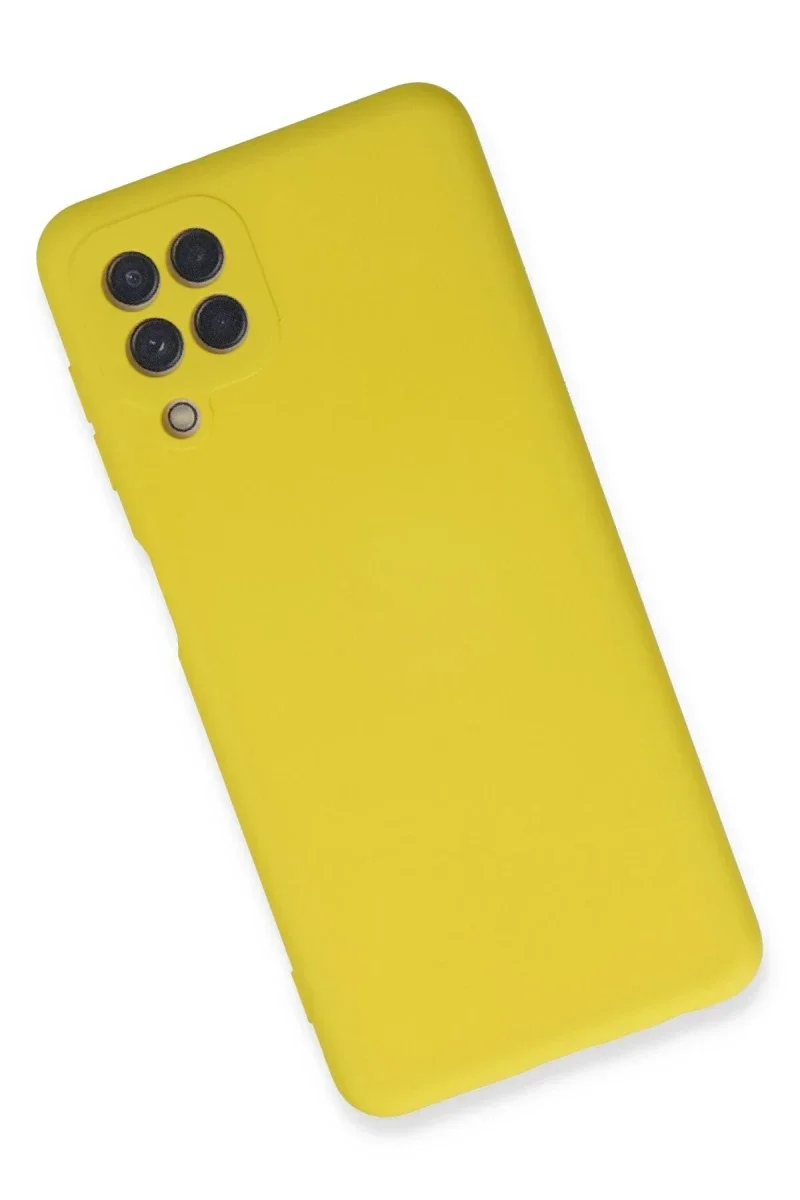 Samsung Galaxy A22 Kılıf Nano içi Kadife Silikon - Sarı Samsung Galaxy A22 Kılıf Nano içi Kadife Silikon - Sarı