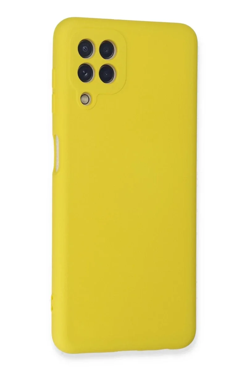 Samsung Galaxy A22 Kılıf Nano içi Kadife Silikon - Sarı Samsung Galaxy A22 Kılıf Nano içi Kadife Silikon - Sarı