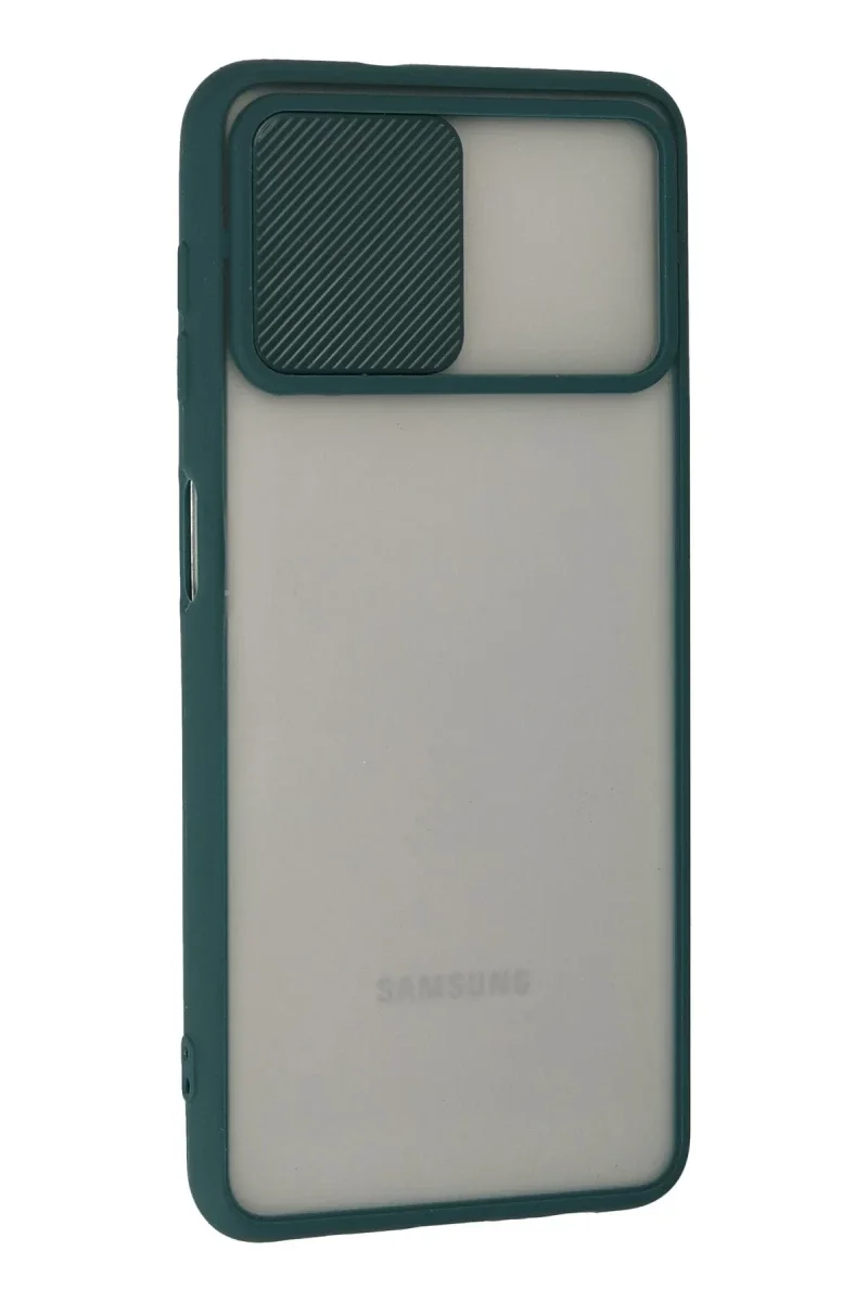 Samsung Galaxy A22 Kılıf Palm Buzlu Kamera Sürgülü Silikon - Yeşil Samsung Galaxy A22 Kılıf Palm Buzlu Kamera Sürgülü Silikon - Yeşil