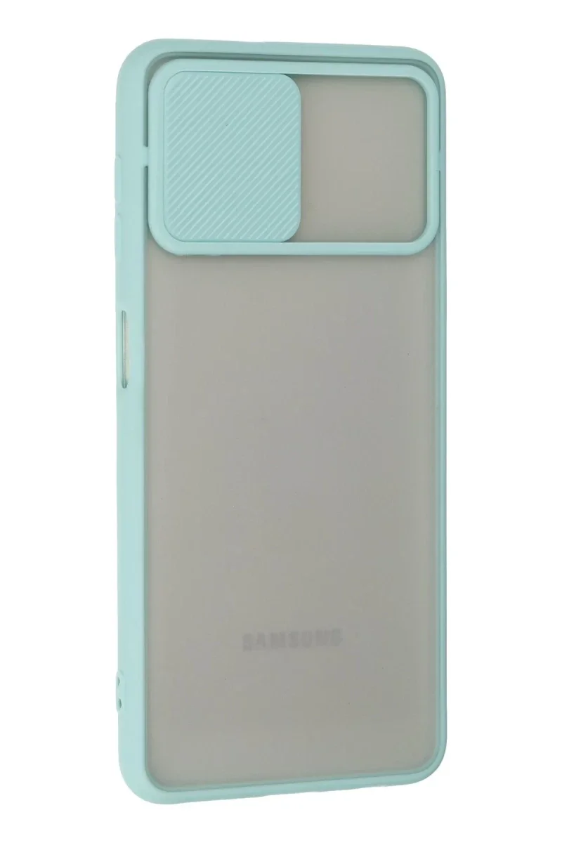 Samsung Galaxy A22 Kılıf Palm Buzlu Kamera Sürgülü Silikon - Turkuaz