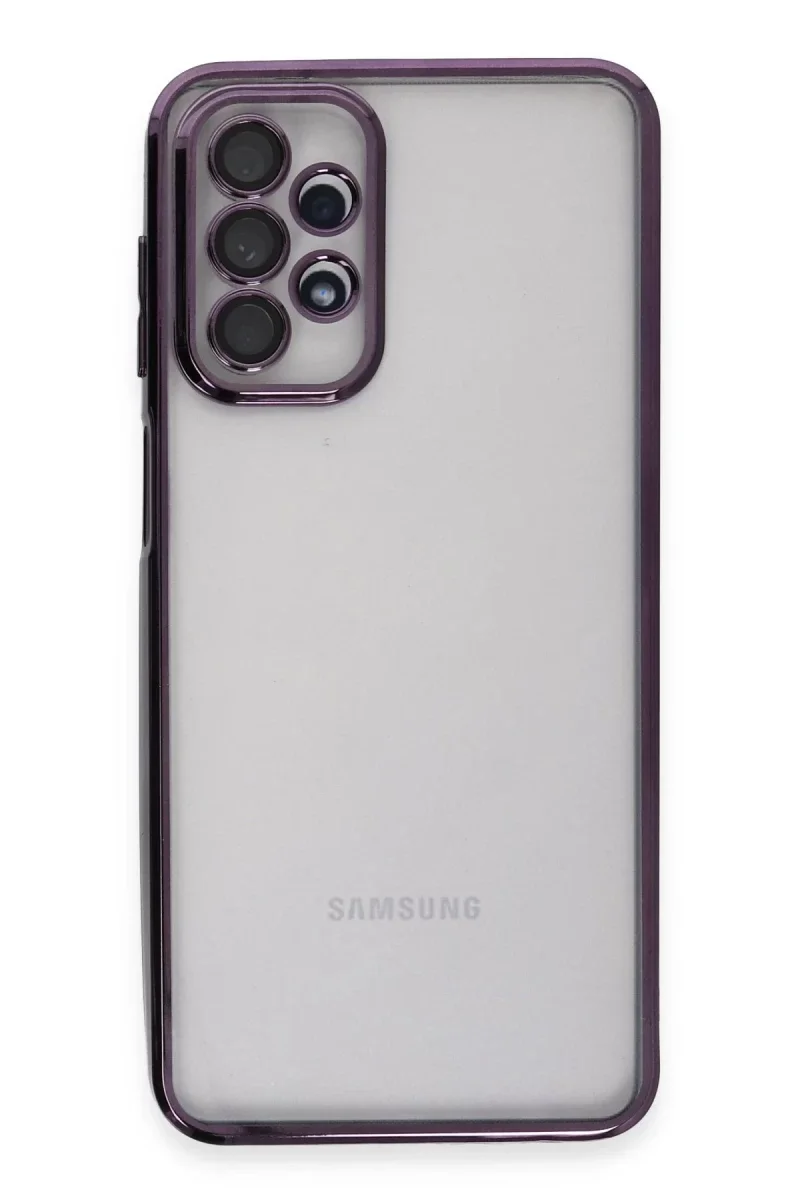 Samsung Galaxy A23 4G Kılıf Razer Lensli Silikon - Mor Samsung Galaxy A23 4G Kılıf Razer Lensli Silikon - Mor
