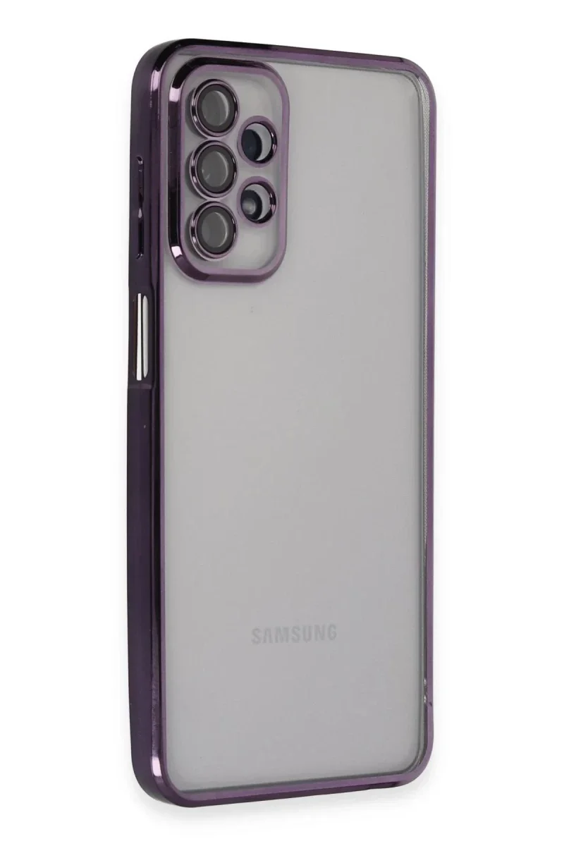 Samsung Galaxy A23 4G Kılıf Razer Lensli Silikon - Mor Samsung Galaxy A23 4G Kılıf Razer Lensli Silikon - Mor