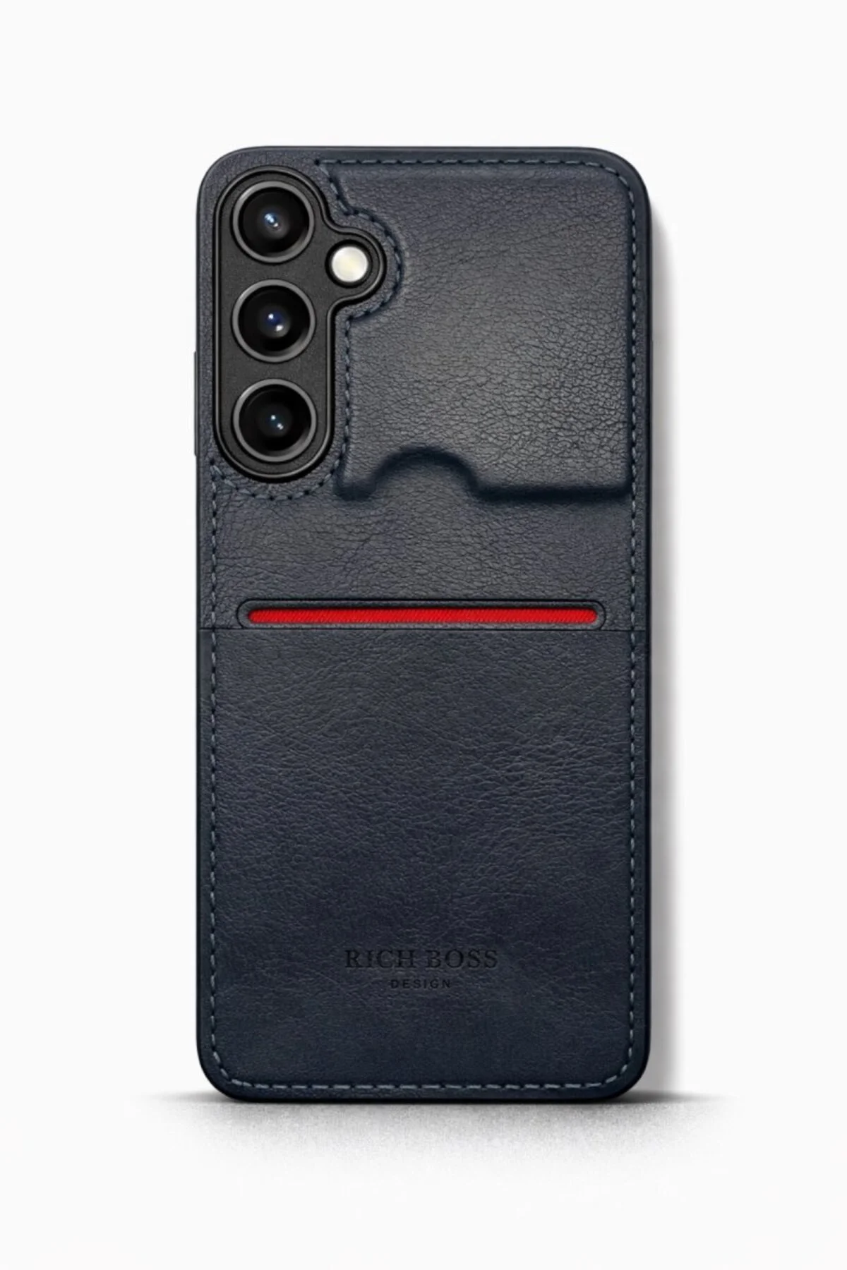 Samsung Galaxy A24 Kartlıklı Rich Boss Lüx Deri Kılıf Lacivert