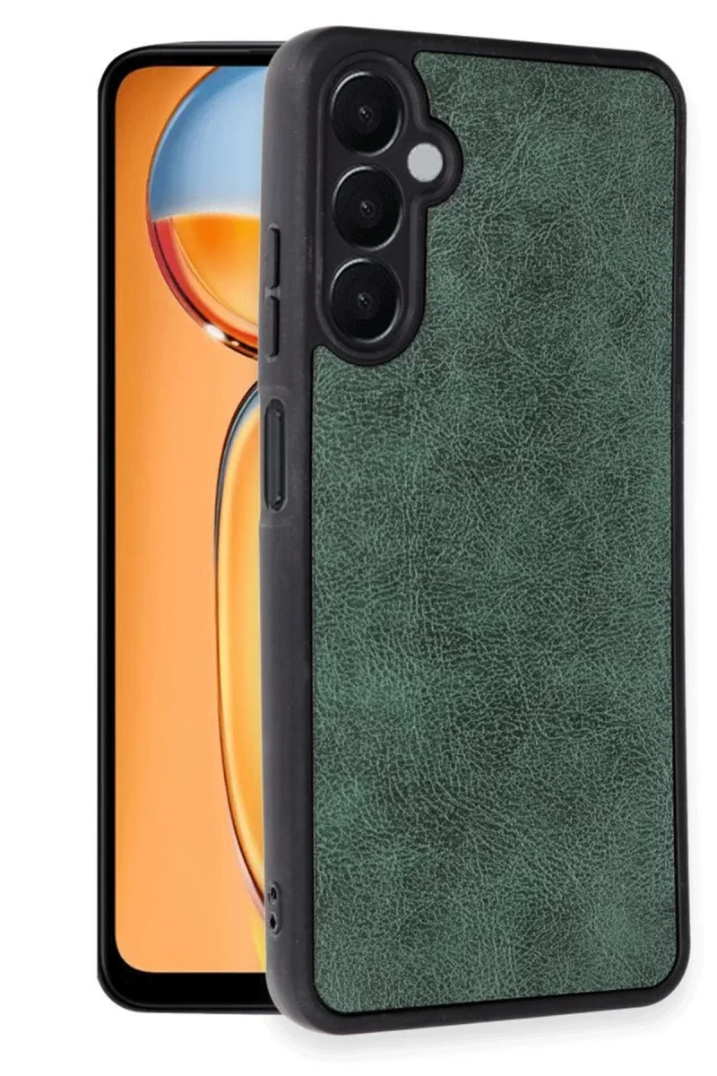 Samsung Galaxy A26 Kılıf Aras Deri Kapak - Koyu Yeşil Samsung Galaxy A26 Kılıf Aras Deri Kapak - Koyu Yeşil