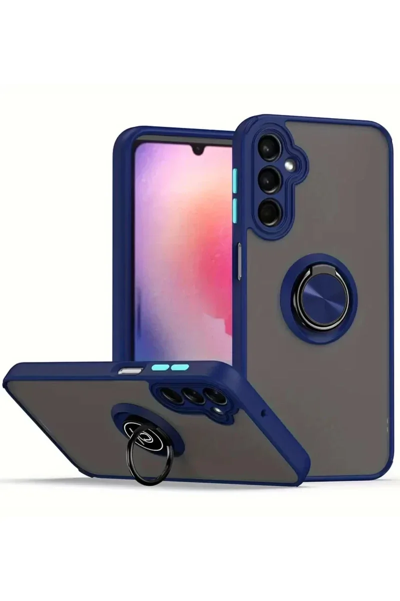 Samsung Galaxy A26 Kılıf Montreal Yüzüklü Silikon Kapak - Lacivert Samsung Galaxy A26 Kılıf Montreal Yüzüklü Silikon Kapak - Lacivert