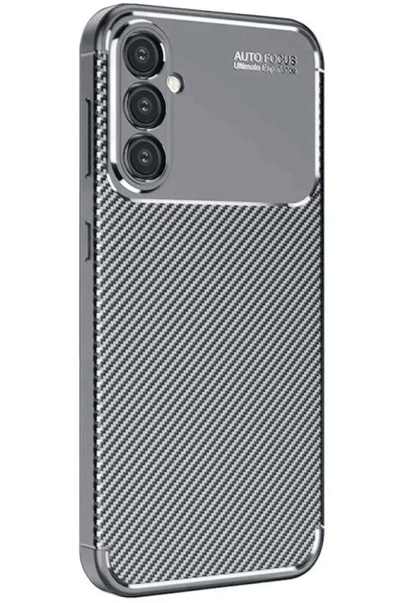 Samsung Galaxy A26 Kılıf Auto Focus Karbon Kapak - Gri Samsung Galaxy A26 Kılıf Auto Focus Karbon Kapak - Gri